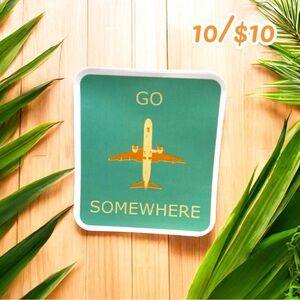 10 / $10 - Travel Airplane Sticker – “Go Somewhere” - Travel / Wanderlust